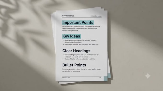 turn your PDF into clear study notes and summaries