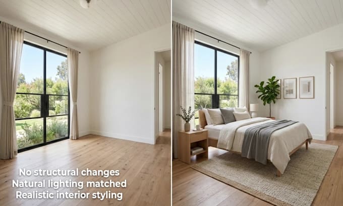 create realistic virtual staging for property photos