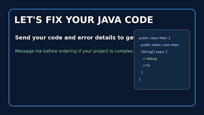 fix bugs and errors in your java code