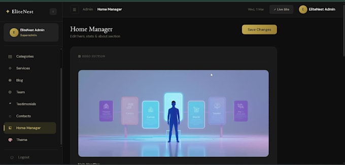 Créer un site web d'intérieur full stack avec ai studio et panneau d ...