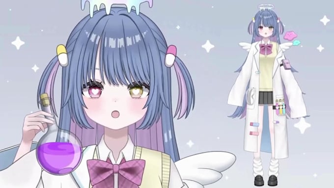 design and rig live2d model live 2d vtuber model 2d vtuber model vtuber model
