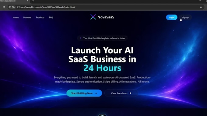 design and develop a modern saas landing page