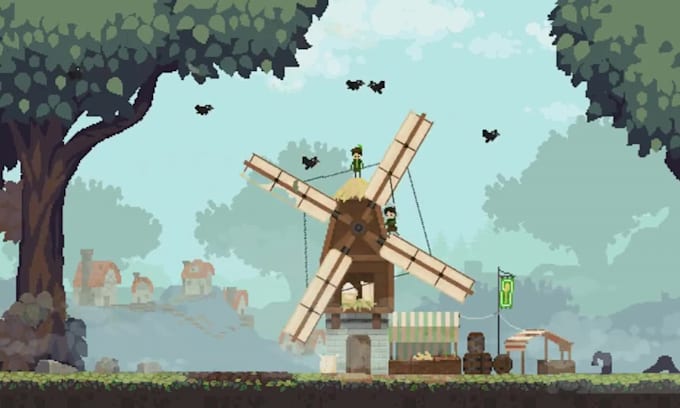create cinematic lofi pixel art loop and background scene animation for streams