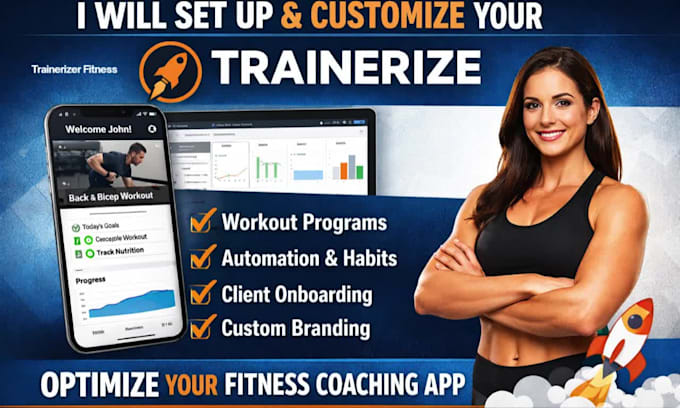 set up trainerize fitness coaching app, customize trainerize
