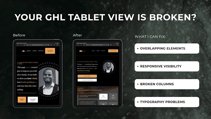 optimize your gohighlevel website and funnel tablet breakpoint