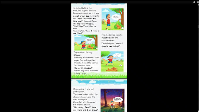 create a fully illustrated interactive storybook for kids