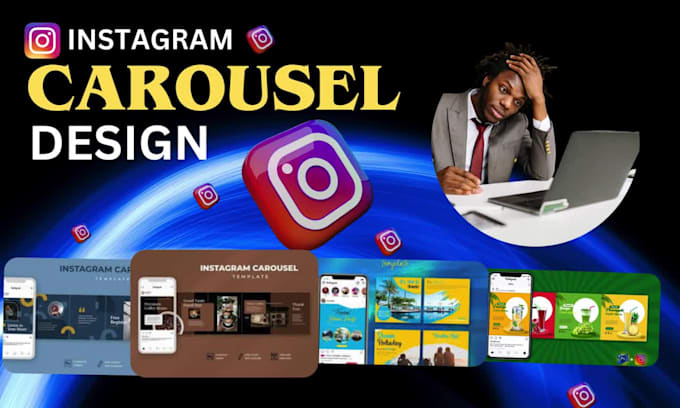 eye catching instagram carousel posts, linkedin carousels, and canva template