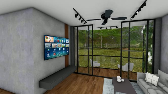 do realistic 3d interior design and architectural visualization