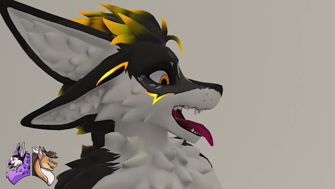 create custom furry vrchat avatar PC quest compatible vtuber vrm fursona 3d mode