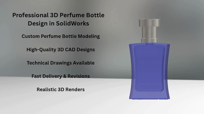 design a realistic 3d perfume bottle in solidworks