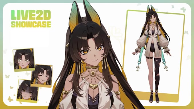 do live2d rigging, redesign vtuber model with new outfits expressions toggles