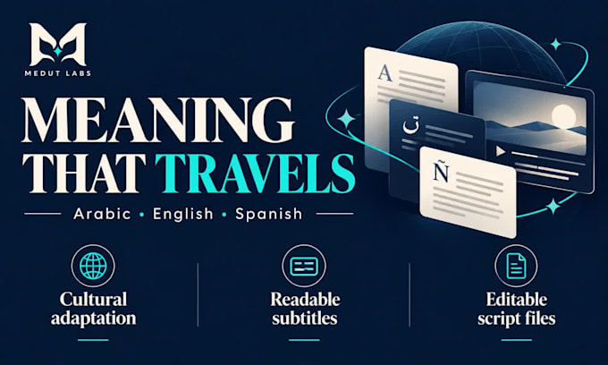 translate arabic english and spanish scripts and subtitles