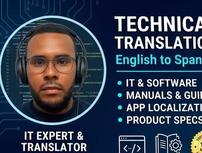 translate technical documents and software to spanish