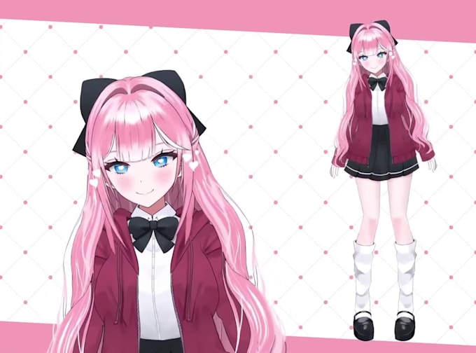 draw and rig live2d vtuber model, 2d vtuber model, vtuber rigging, live2d model