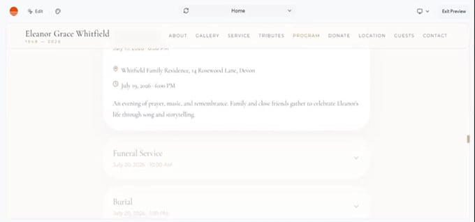 design a professional funeral home website in wordpress