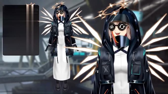 draw live 2d vtuber model, live 2d rigging, vtuber model, lineart