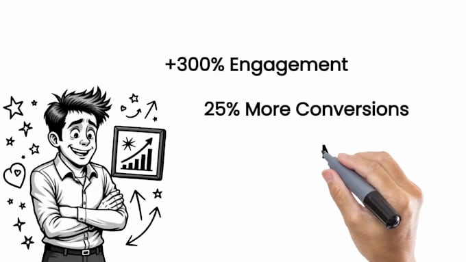 create a custom whiteboard explainer video with unique doodle character