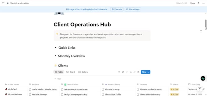 build custom notion template or dashboard for easy workflow