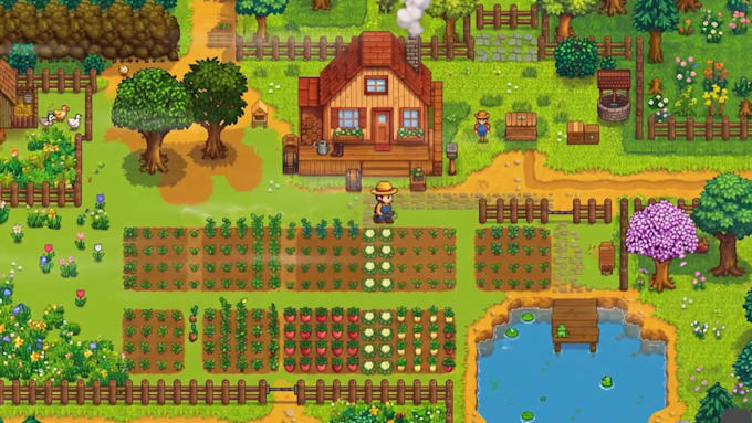 create farm tileset, pixel tilemap cozy farm, sim map indie, unity game assets