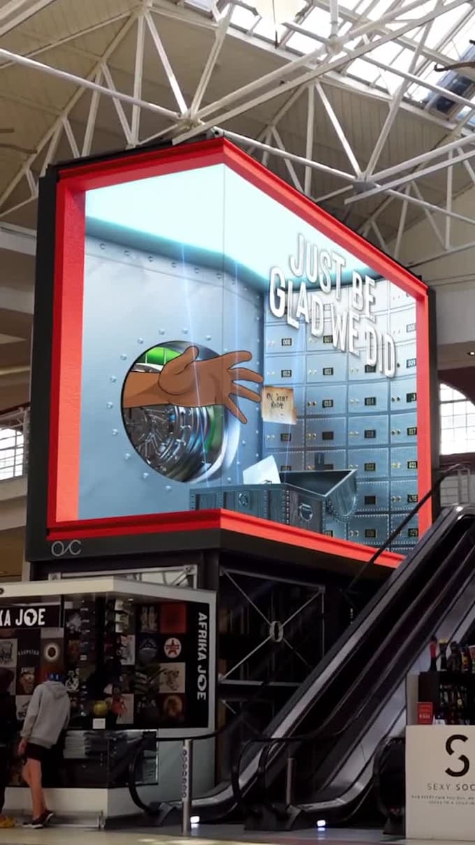 make 3d anamorphic 3d billboard animation 3d water simulation billboard video