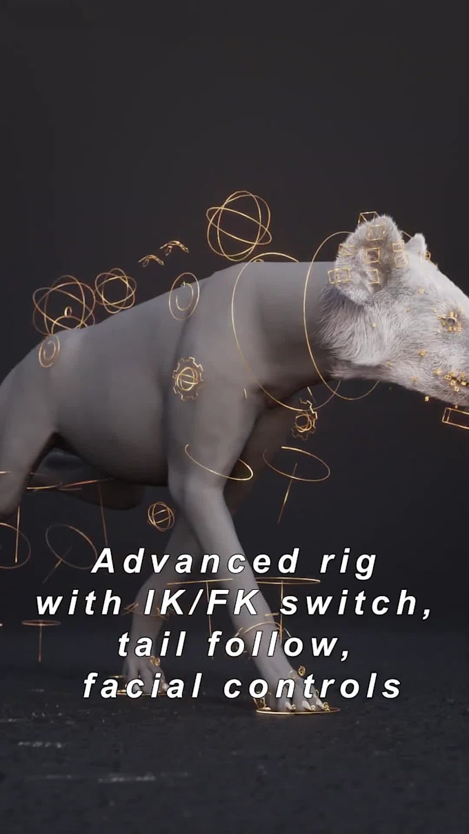 create 3d animal creature, animal character, 3d rigging, 3d printing