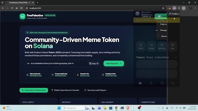develop a complete solana token 2022 with web3 dashboard and dapp