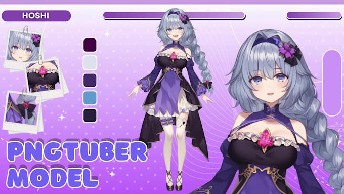 create pngtuber model in anime style