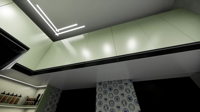 do 3d kitchen interior scene for presentations
