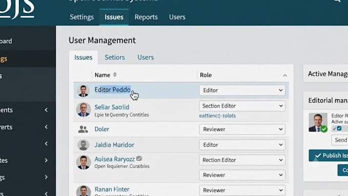 manage ojs editorial workflow and assist with journal issues