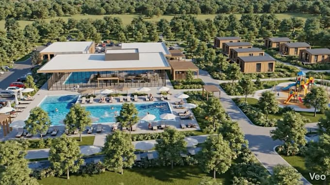 do architectural landscape plan master plan site plan render 3d visualization