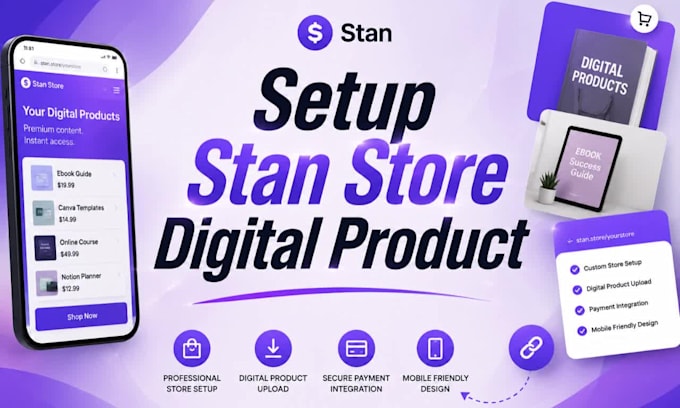 setup stan store digital product gunroad payhip etsystore