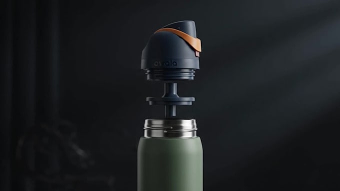 create 3d beverage bottle animation with liquid simulation 3d drink animation