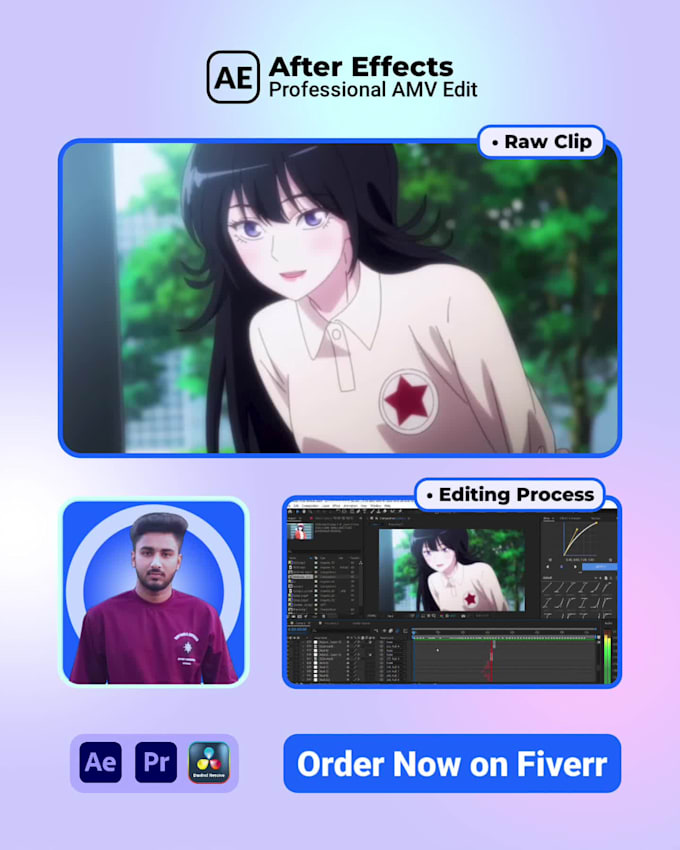 do professional anime music video edit or amv video editing
