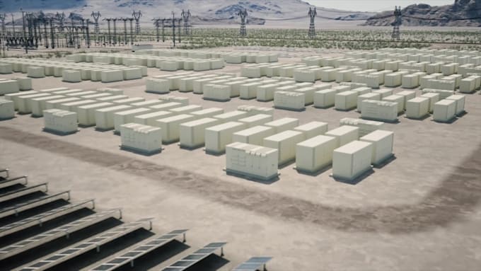 do 3d industrial video battery energy storage animation renewable engineering