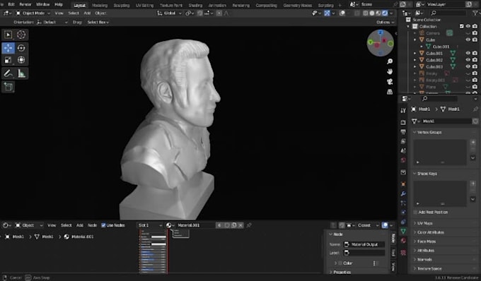 sculpt realistic 3d head, bust, statues, bust model, 3d face model for 3d print