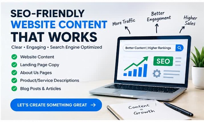 write SEO website content and landing page
