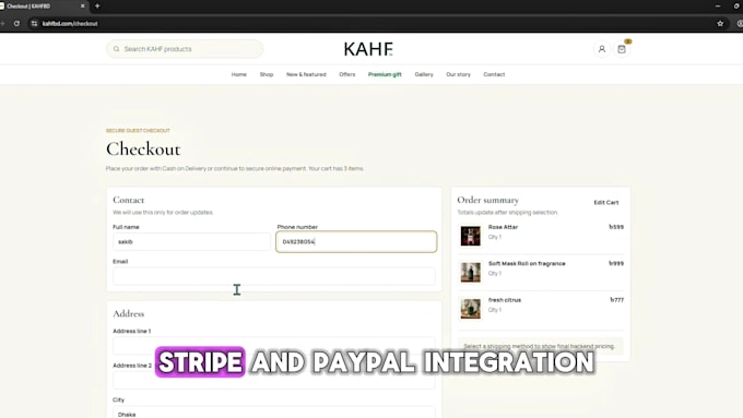 build an e commerce website using django and next js with payment integration