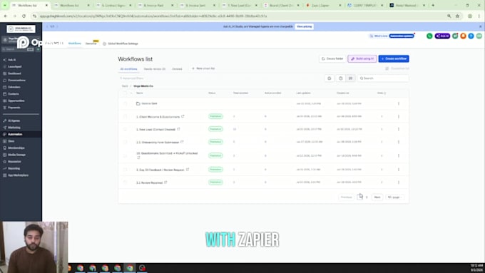 build gohighlevel CRM automation system, email SMS workflow