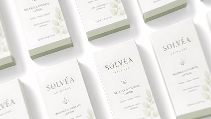 create luxury cosmetic, skincare label and box packaging