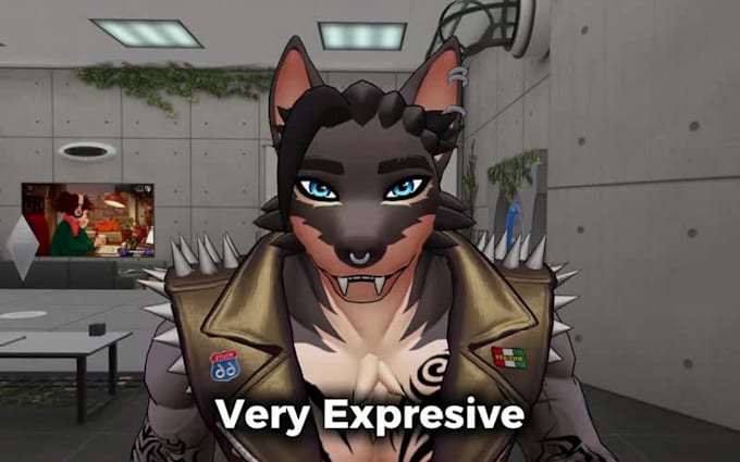 create custom 3d furry avatar fursona character model vrchat vseeface 3d vtuber