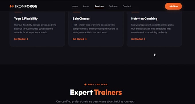 create a modern gym or fitness website