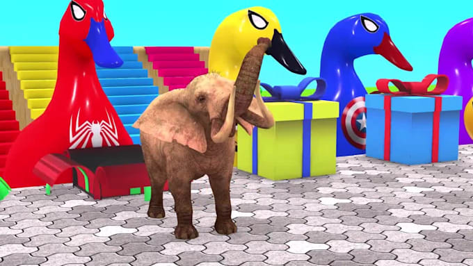 create long slide game 3d animals