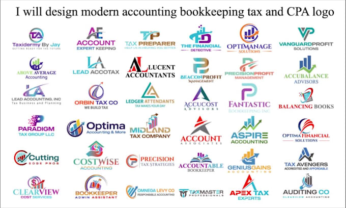 design modern accounting bookkeeping tax and CPA logo