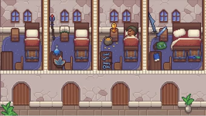 do pixel art tileset tilemap rpg maker game asset 2d top down environment tiles