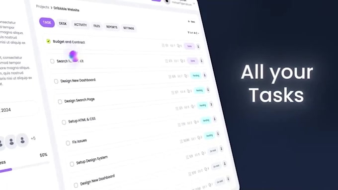 create saas demo video, software explainer saas video ui and dashboard animation