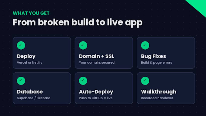 fix and deploy your vibe coded or lovable app