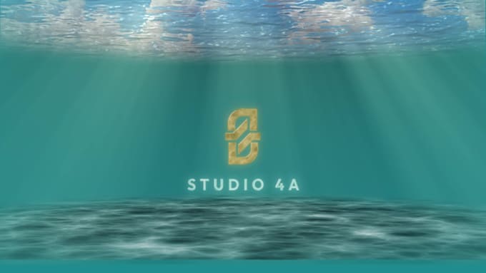 create a premium 3d underwater logo animation with cinematic effects