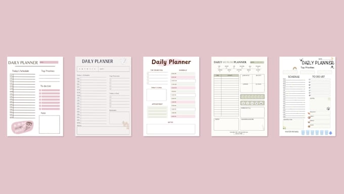 design a custom etsy digital planner, printable, tracker