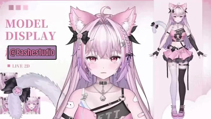 design 2d vtuber model, anime art, live 2d rigging vtuber for streaming