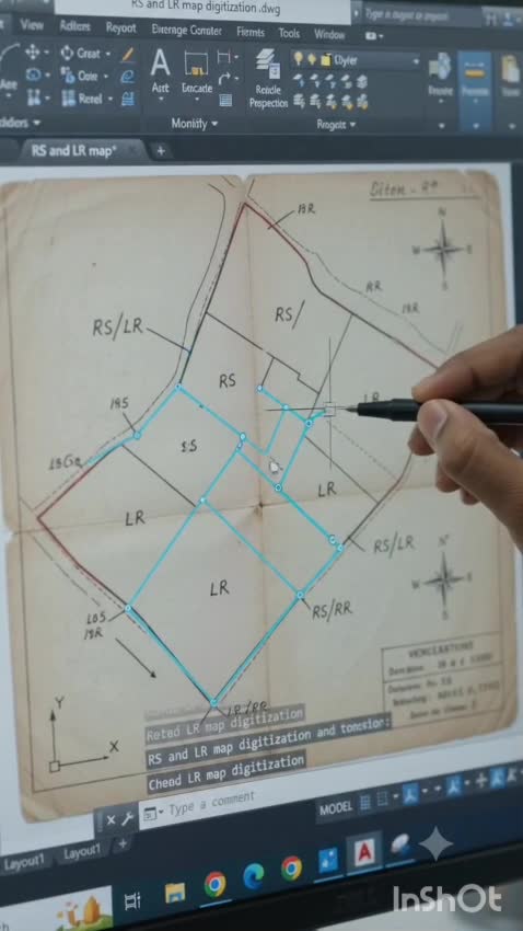 create digital land survey map and autocad plot drawing